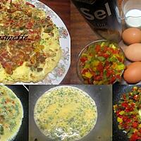 recette Omelette aux poivrons tricolores.