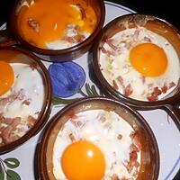 recette Oeufs cocotte aux petits lardons