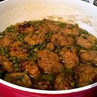 recette BOULETTES DE BOEUF/ PETITS POIS