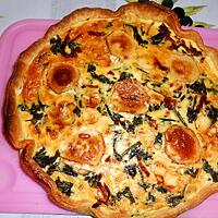 recette QUICHE AUX BLETTES SAUVAGES JAMBON ET CHEVRE