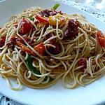 recette spaghettis  aux legumes croquant et au chorizo