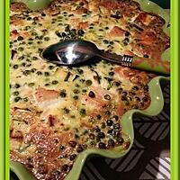 recette Clafoutis au saumon, courgettes et petits pois