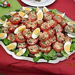 recette Pyramide de tomates bien entamée !!!