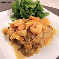 recette Endives, poivron, crevettes et sauce crémeuse au curry. Light