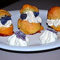 recette CHOUX CHANTILLY PARFUMEE A LA VIOLETTE DE TOULOUSE