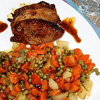 recette Filet mignon rôti au miel et ses légumes