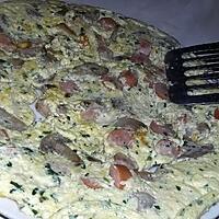 recette Omelette champignons de Paris saucisses de strasbourg