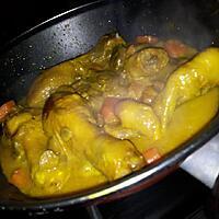 recette Ragoût de poulet au carottes et champignon epicée au cumin