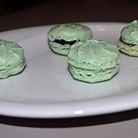 recette MACARONS AFTER EIGHT COQUE STRIEE