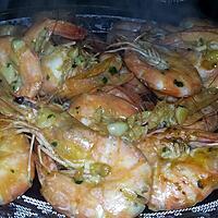 recette Gambas flambé au whisky