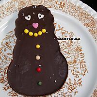 recette Bonhomme de neige au chocolat noir (ou barbapapa comme dit Flora)