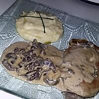 recette Roulade de porc a la sauce au champignons et mousse de cèpe, purée maison a l'huile de truffe blanche