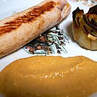 recette Ballottine de dinde au foie gras, pommes Granny Smith et sel de Camargue à la truffe/rose de p-d-t sel de truffe