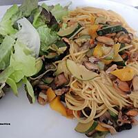 recette Légumes et mélange de fruits de mer au wok