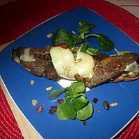 recette tartine  magret  champignon   fromage