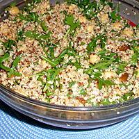 recette Salade de quinoa aux figues séchées ,pois chiche et roquette