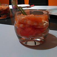 recette Verrines avocat, tomate, crevette & saumon