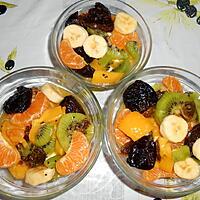 recette SALADE DE FRUITS D'HIVER A LA MOUSSE AU BROCCIU