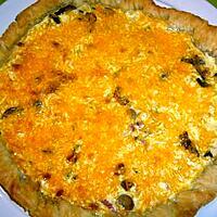 recette Quiche à la mimolette et aux champignons de Paris