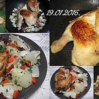 recette Demi-poulet aux fenouil/carottes.