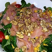 recette Salade mâche saumon noix