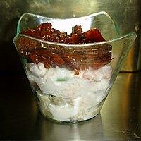 recette VERRINE D'ARTICHAUT AU CRABE ET TOMATE CONFITE