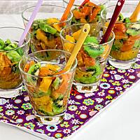 recette Verrine kiwis, oranges et truite fumée