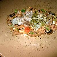 recette salade tiéde de raie,  pamplemousse,  champignons de carmen