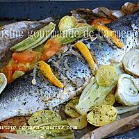 recette Saumon entier cuit en papillote