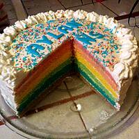 recette GATEAU ANNIVERSAIRE ARC-EN-CIEL