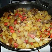 recette Poêlée ps de terre/chorizo/champignons