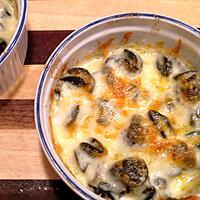 recette Gratin d'escargots au fromage bleu et petits légumes croquants