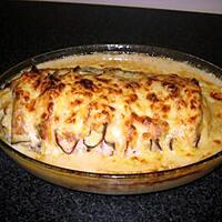 recette Rôti de porc jambon fromage et sauce au fromage