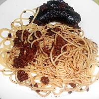 recette SPAGHETTI AU BOUDIN NOIR