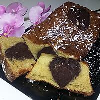 recette Cake insert cœur choco