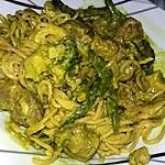recette Nouille chinoise au porc curry et lait de coco