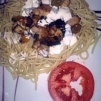 recette Spaghettis poulet poivron crème