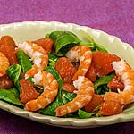 recette Salade de mâche, pomelo et crevettes