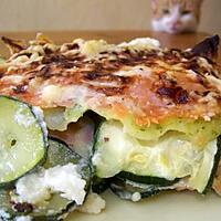 recette Gratin courgettes, truite fumé, ravioles.