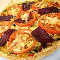 recette tarte aux 3 poivrons & champignons