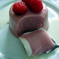 recette Petit Flan Framboises et son Coulis Chocolat Blanc-Lait de Coco