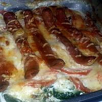 recette Gratin de courgettes au saucisses de Strasbourg