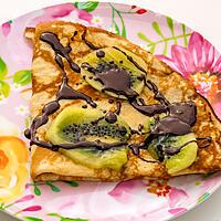 recette Crêpes  kiwi sauce chocolat