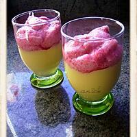 recette neige de framboise sur  mousse amande mascarpone