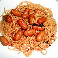 recette SPAGHETTI AUX SAUCISSES COCKTAIL