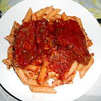 recette PENNE AU RAGOUT DE BOEUF