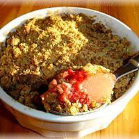 recette Crumble de poires et framboises à la fève tonka et spéculoos