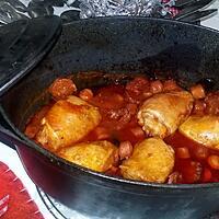 recette Mijoté de poulet au saucisses et au chorizo
