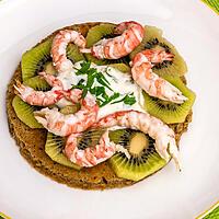 recette Blinis Kiwi langoustines