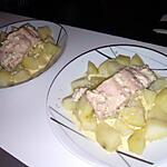 recette Pavés de saumon et ses pommes de terre a la sauce citronné au Varoma Thermomix